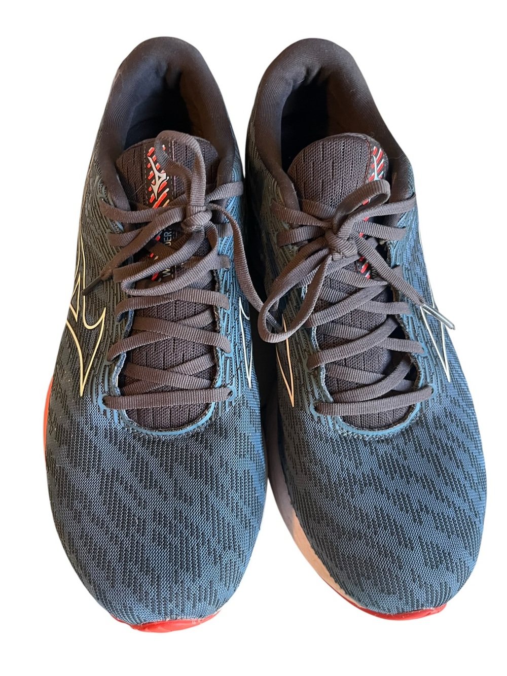 Mizuno Wave Rider 26 Running Shoes Gray Orange Men’s Size 10 Road Trainer
